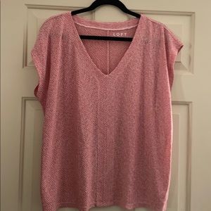 Loft XL coral striped tee